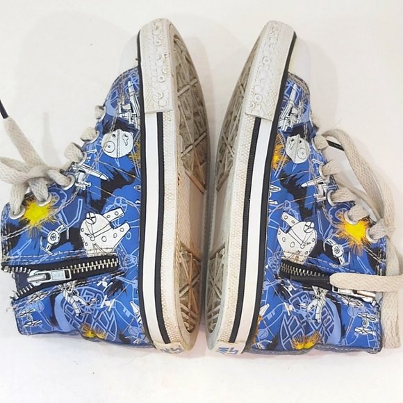 SKECHERS | STAR WARS Boys High Top Sneakers Blue White Size 9 - Picture 6 of 8